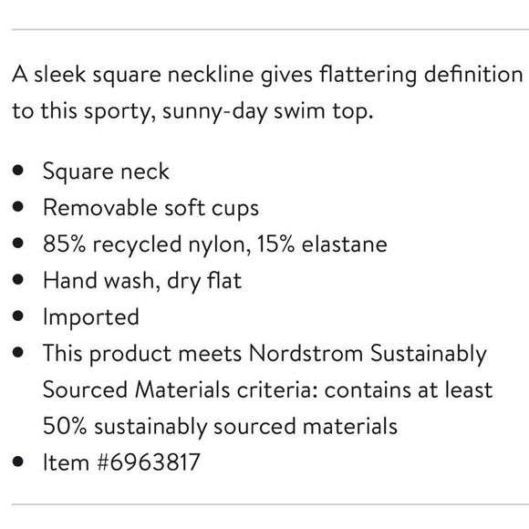 NEW Sea Level Square Neck Bralette Bikini Top Black Size 6 - Picture 9 of 10